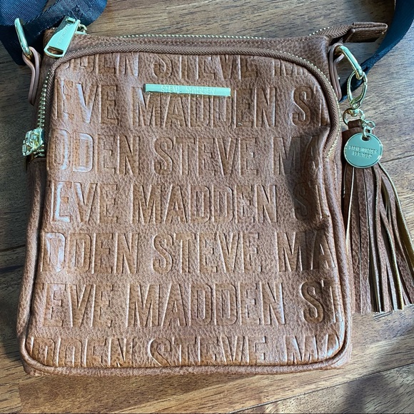 Steve Madden Cognac Logo Crossbody Bag - Picture 7 of 11